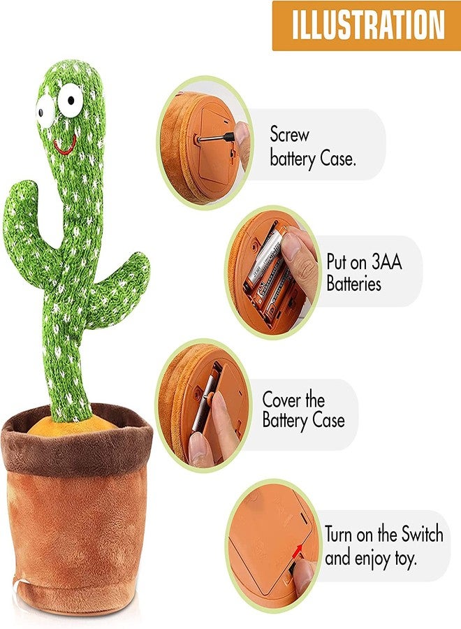 Desidiya® Dancing Cactus Voice Recorder Baby Toys - Plush Toys Talking and Singing Cactus Toy for Boys and Girls - Image 5